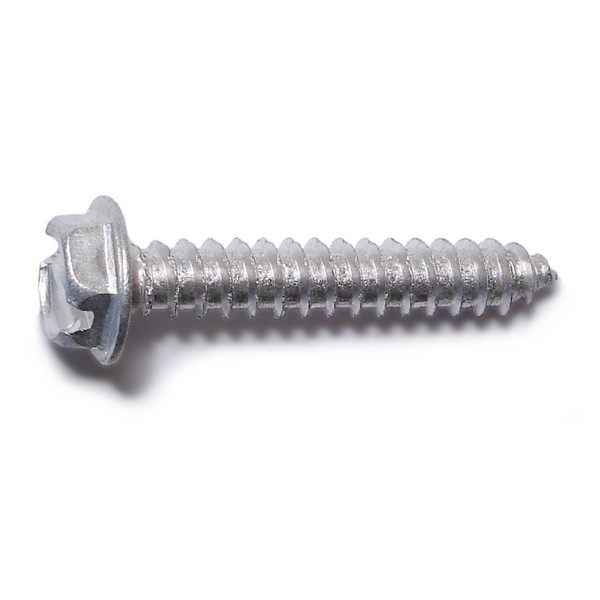 Midwest Fastener Sheet Metal Screw, #8 x 1 in, Aluminum Hex Head Slotted Drive, 100 PK 03372